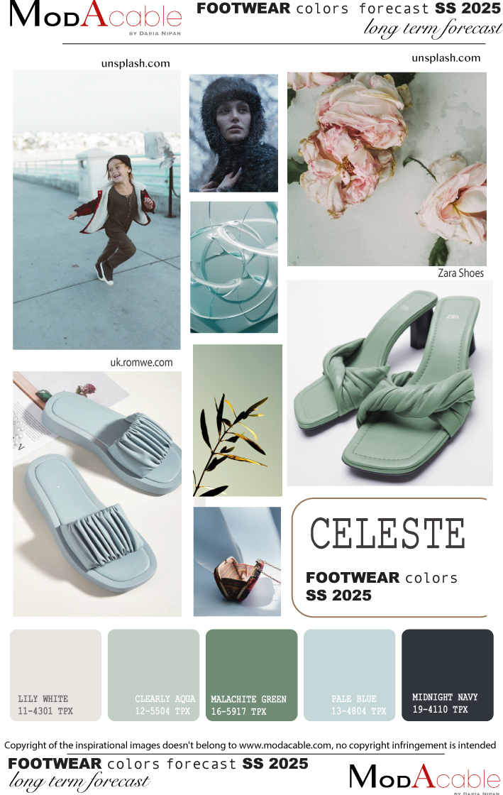 SS25 footwear color Celeste ModaCable