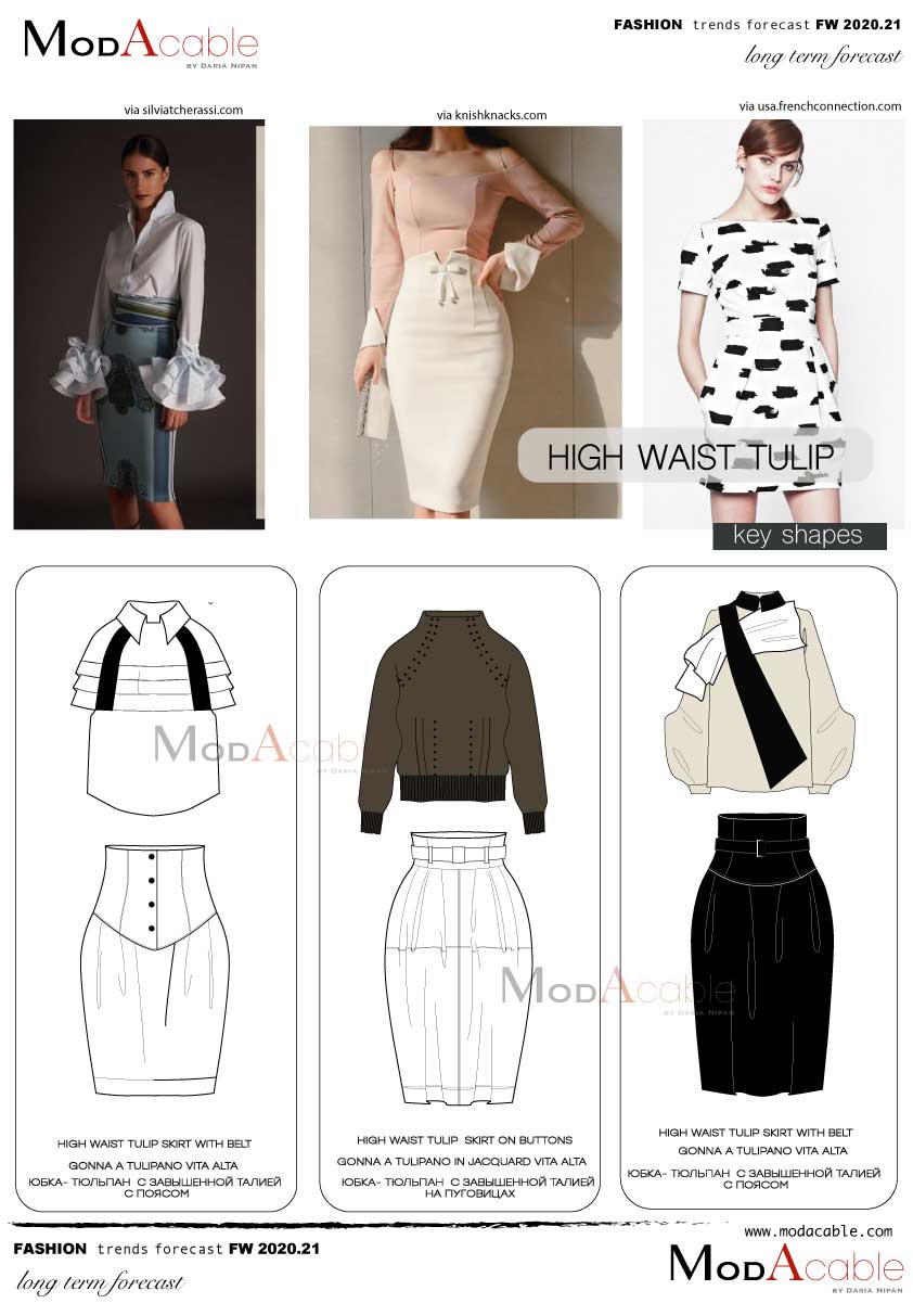 FW 2020.21 trend High waist tulip skirt - ModaCable