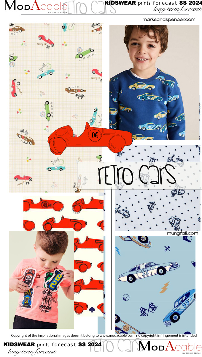 SS24 Retro car kid's print 