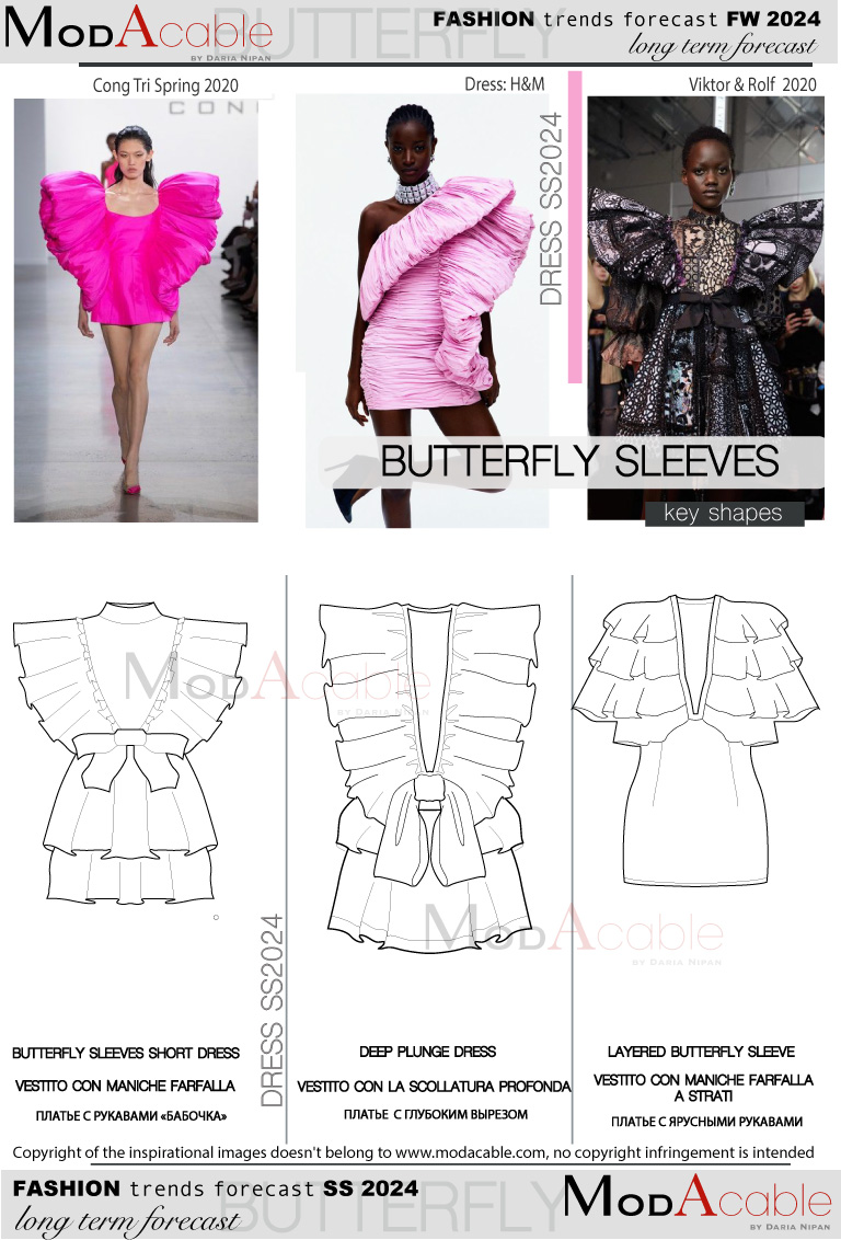 SS24 Butterfly sleeves fashion shape