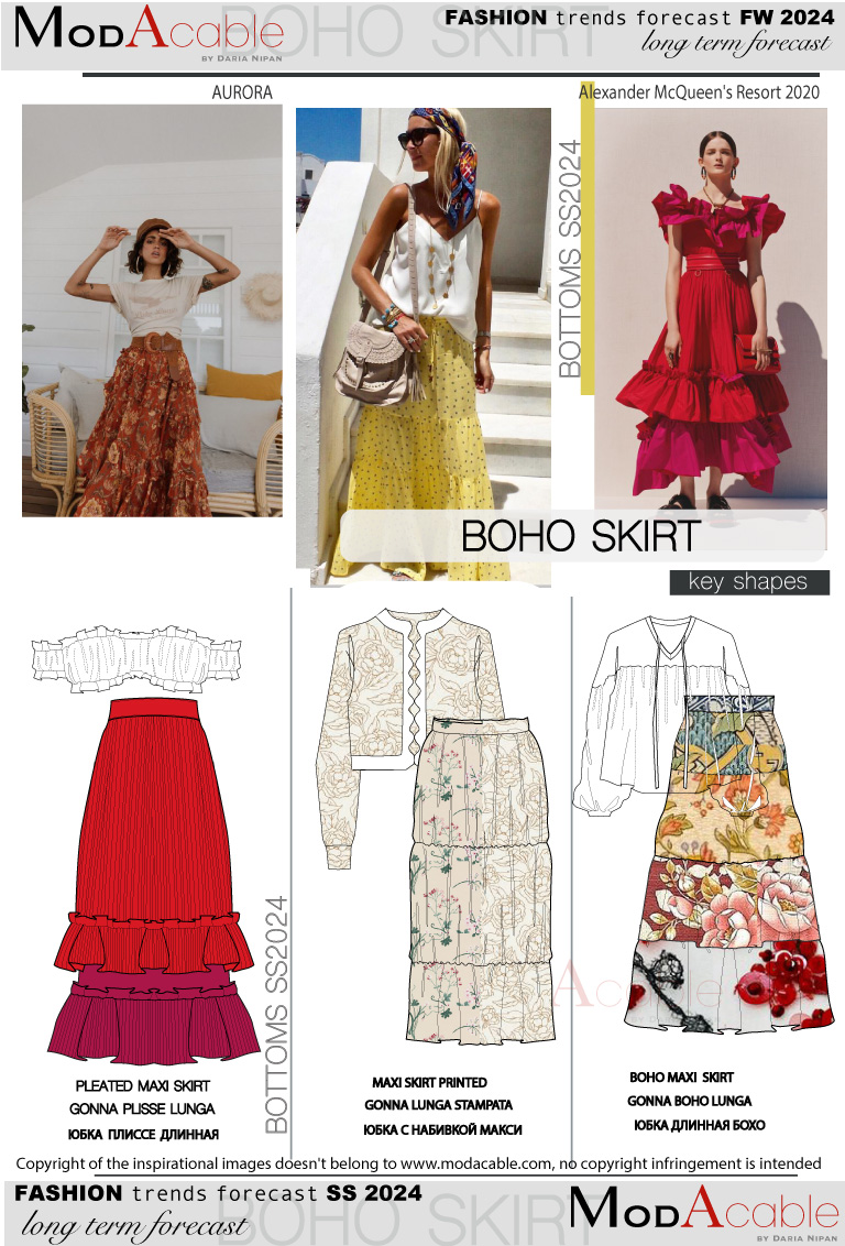 SS24 Boho skirt fashion shape