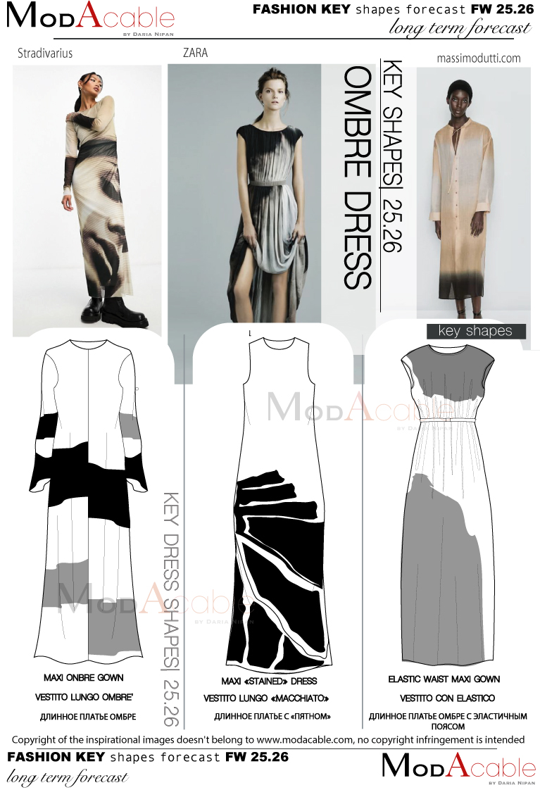 AI25/26 Vestito ombre' silhouette moda
