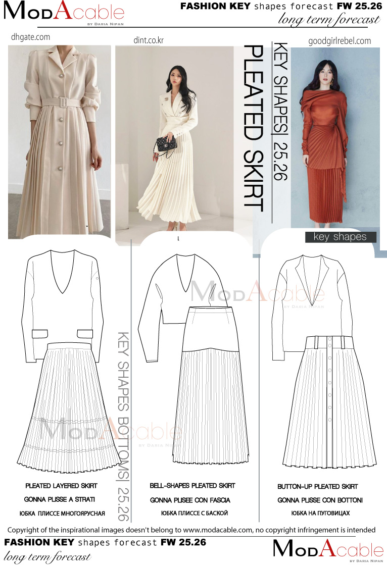 AI25/26 Gonna plisse silhouette moda