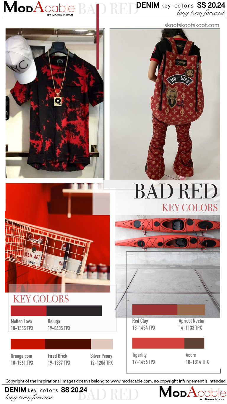 SS24 Bad Red denim color 