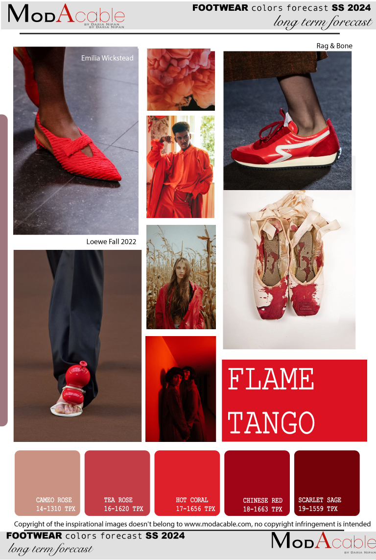 SS24 flame tango footwear color 
