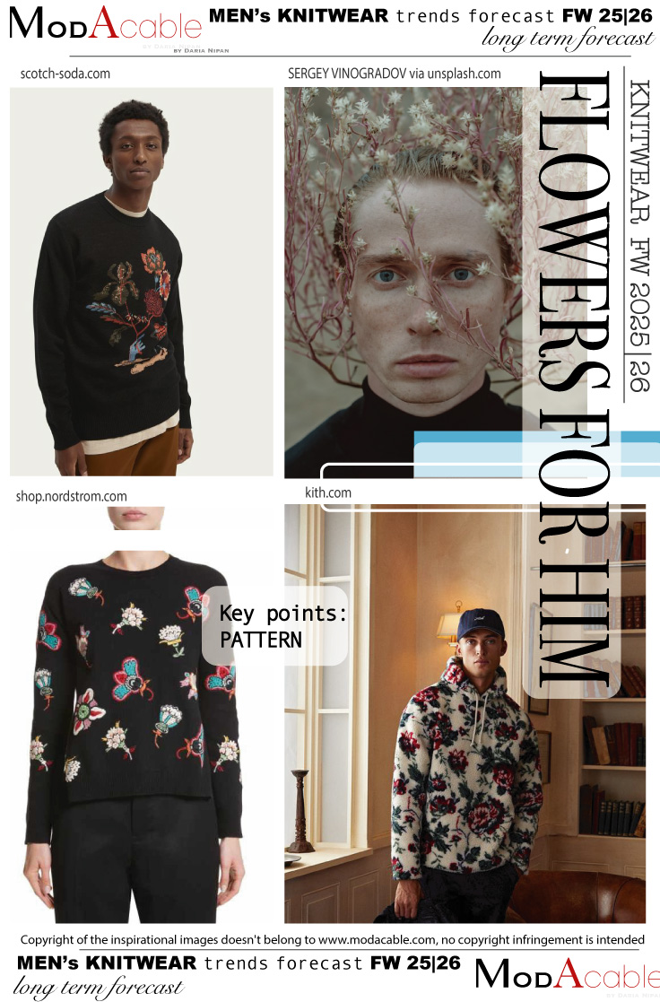 FW25/26 Flowers for him knitwear trend 