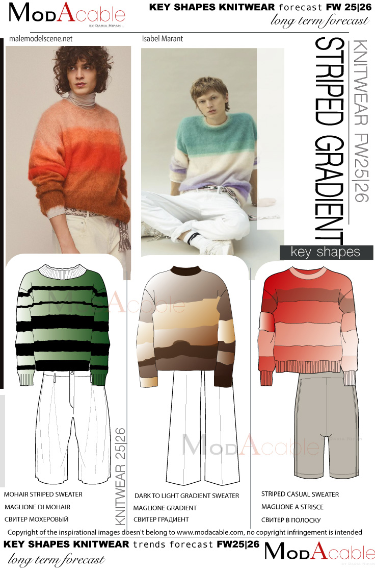 FW 25/26 Striped gradient men's knit