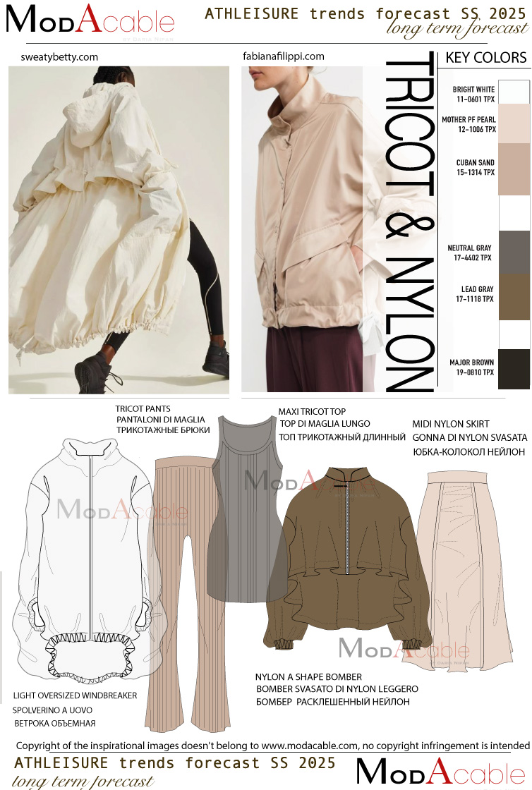 PE 25Maglia e nylon tendenza athleisure 
