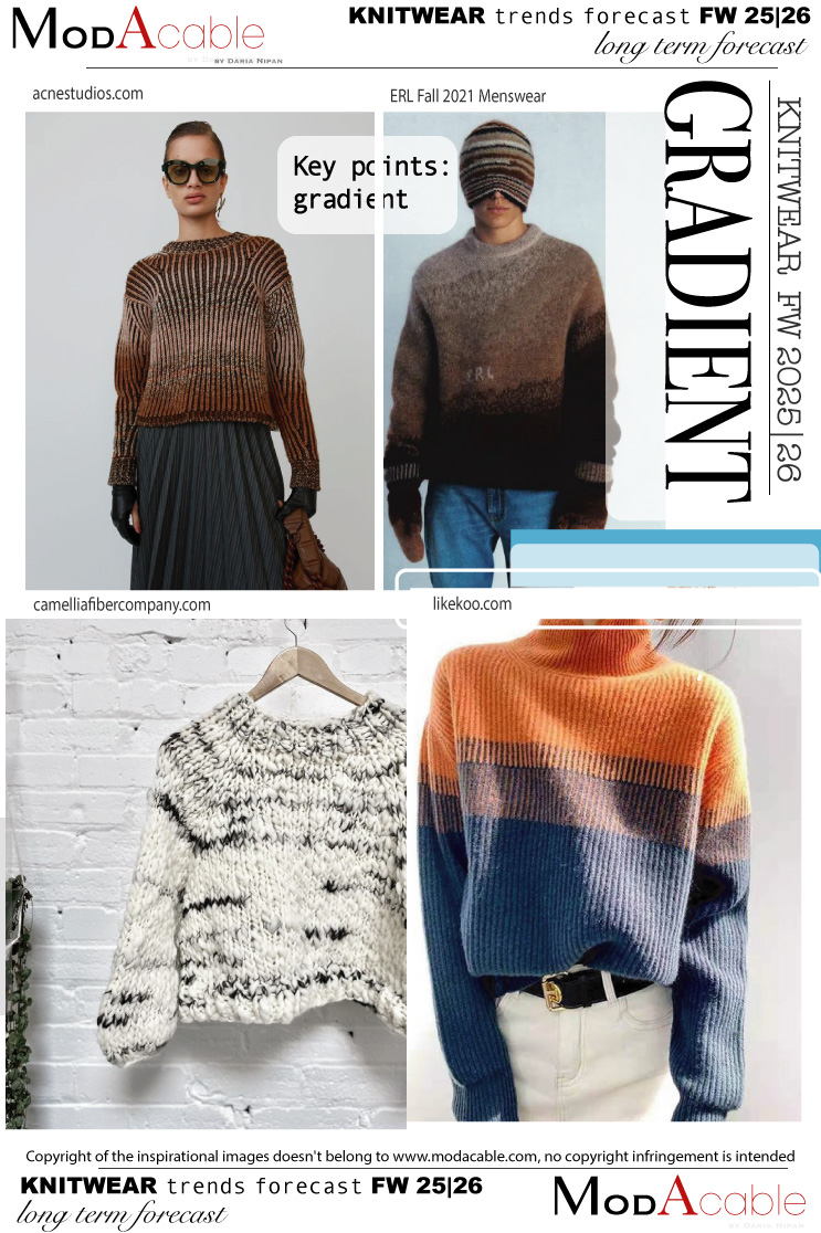 FW25/26 Gradient women's knitwear trend 