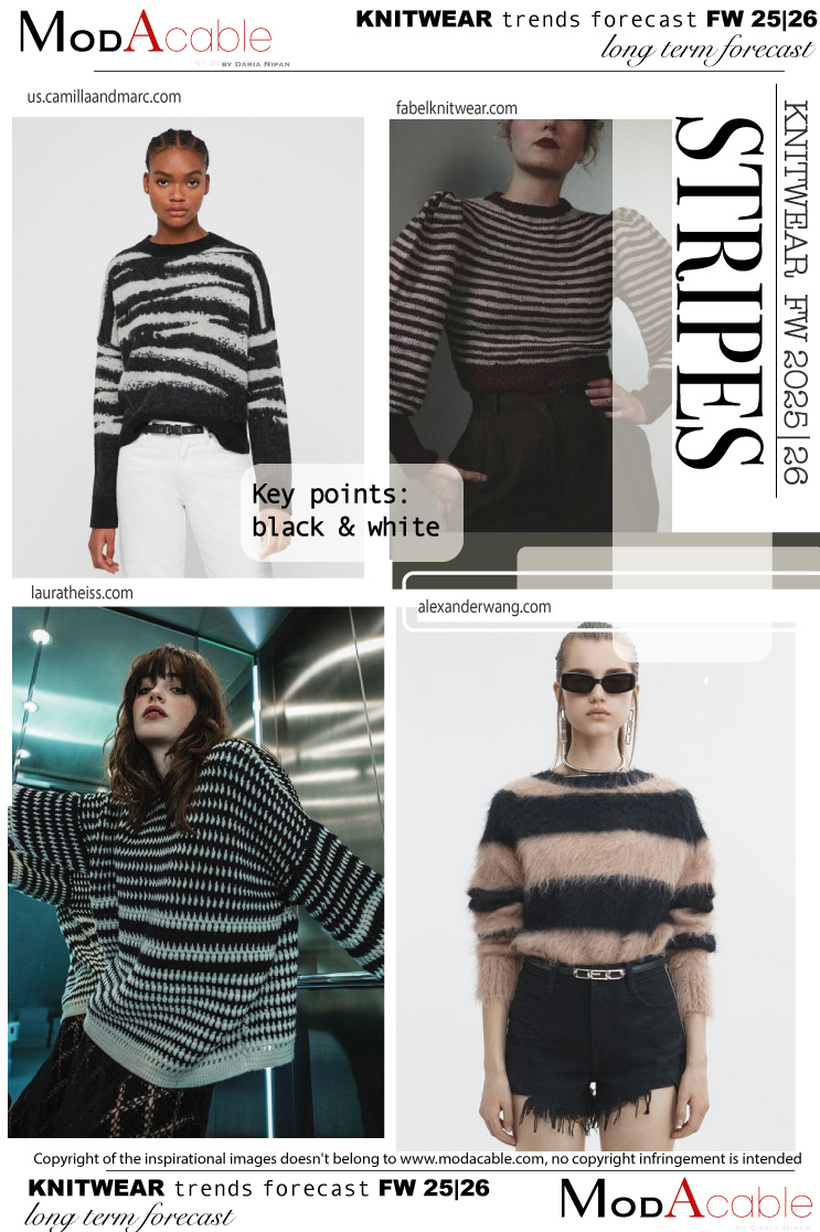 FW25/26 Stripes women's knitwear trend 