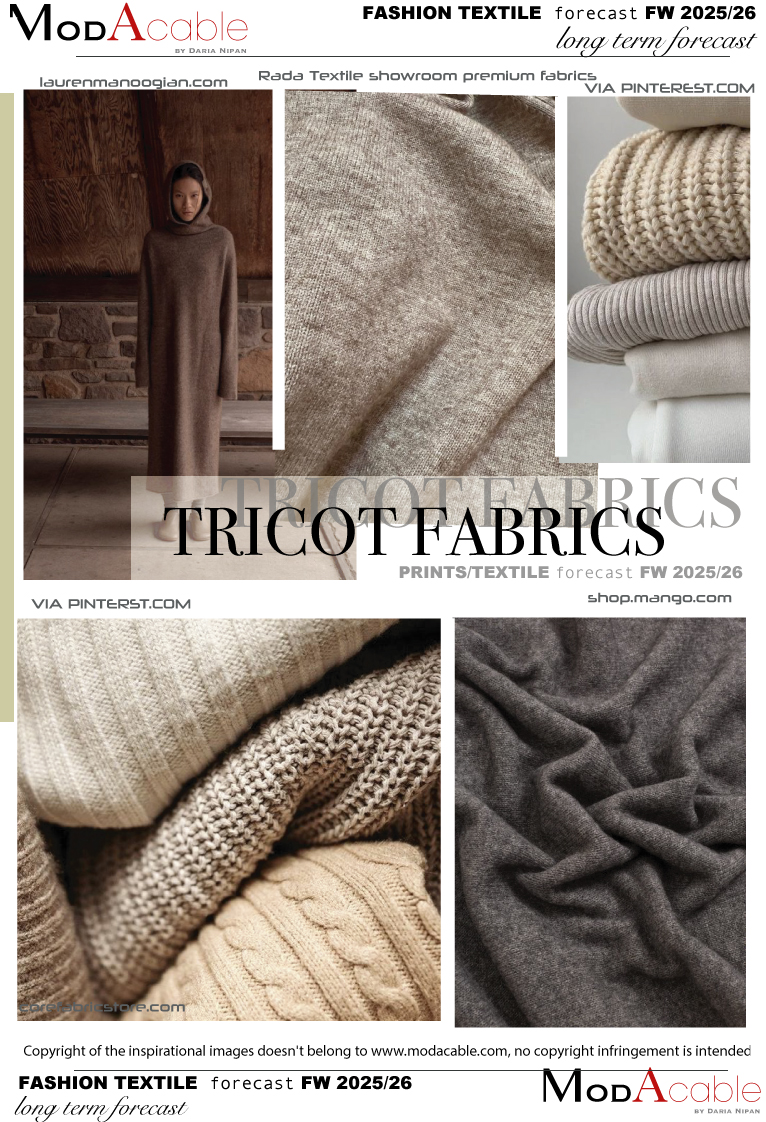 FW25/26 Tricot fabrics textile trend 