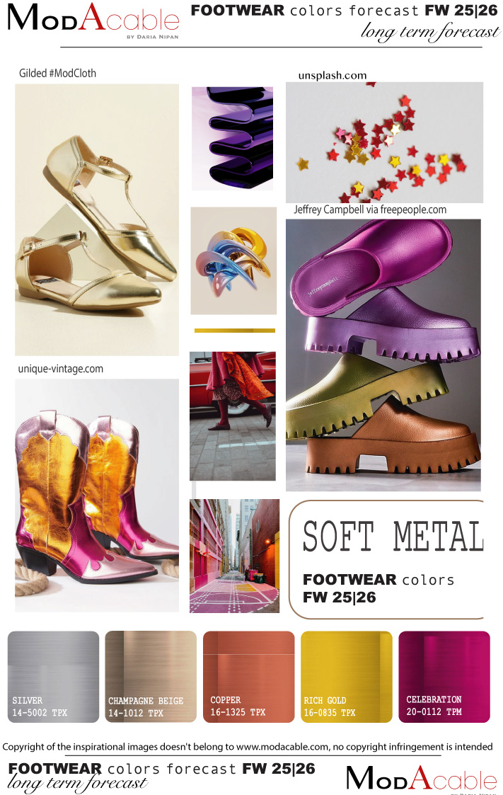 FW 25/26 Soft metal footwear color 