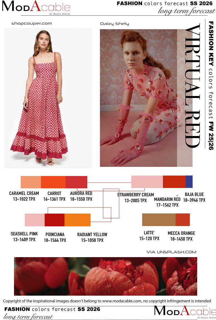 SS 26 women's fashion color Virtual red