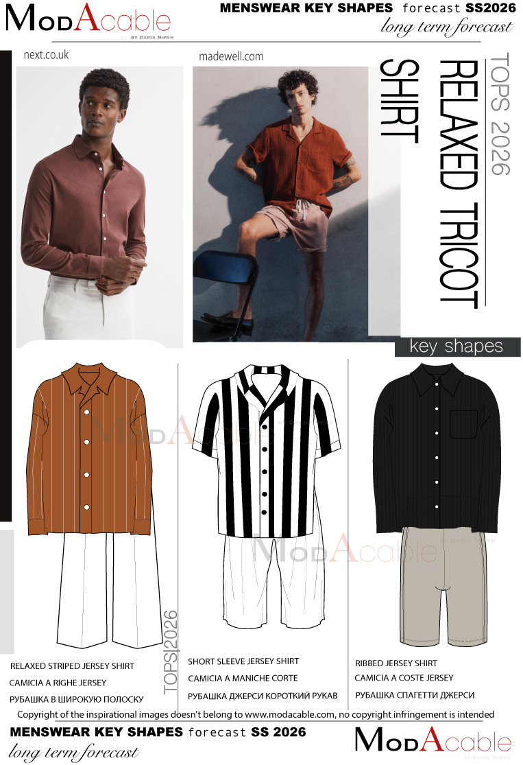 PE 26 silhouette moda uomo Relaxed tricot shirt