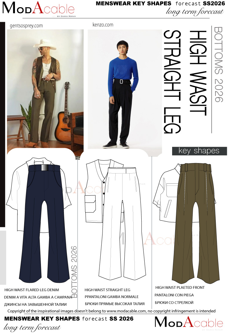 PE 26 silhouette uomo Pantaloni a vita alta
