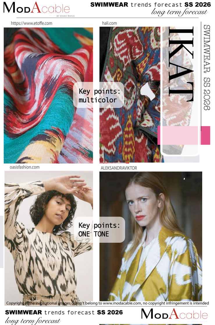 SS 26 women's swimwear mood Ikat