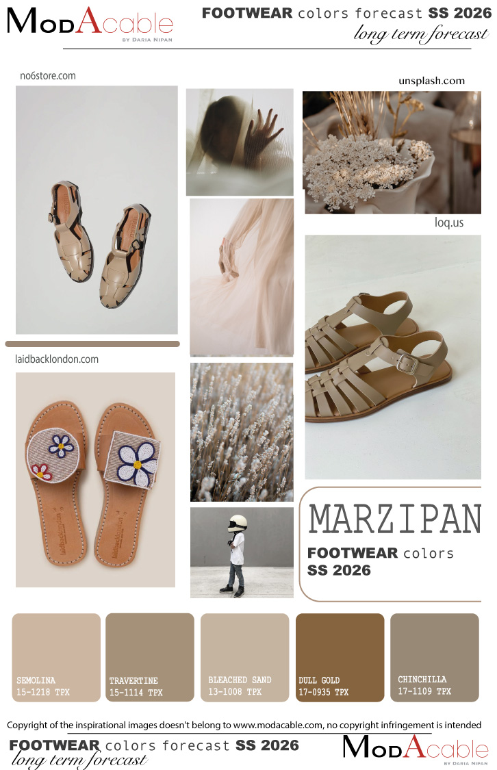 SS26 footwear color trend Marzipan