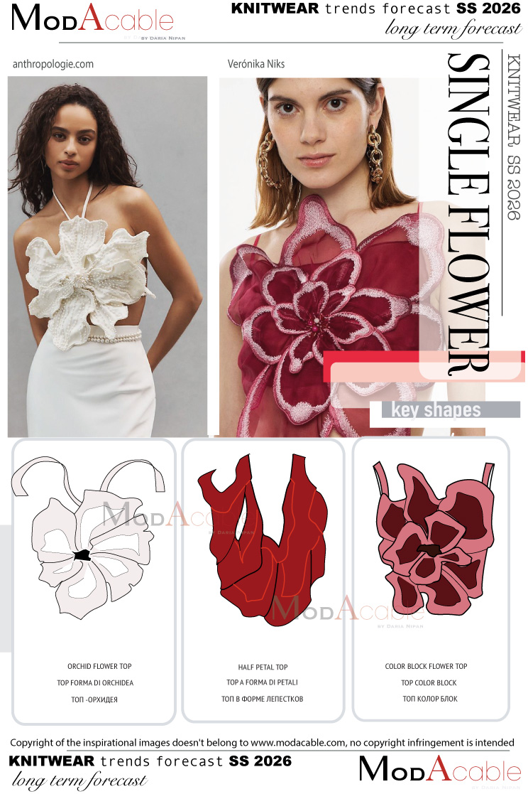 PE 26 tendenza maglieria Single flower