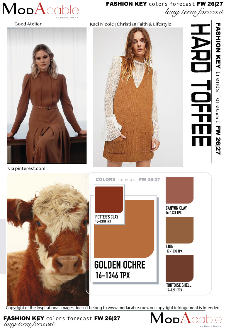 FW 2026/27 dress color trend Hard Toffee