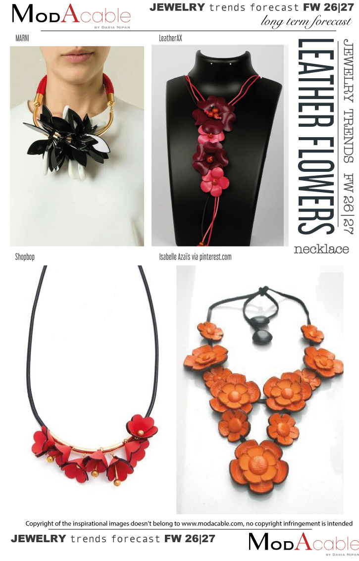 FW 26/27 jewelry shape trend Leather flowers