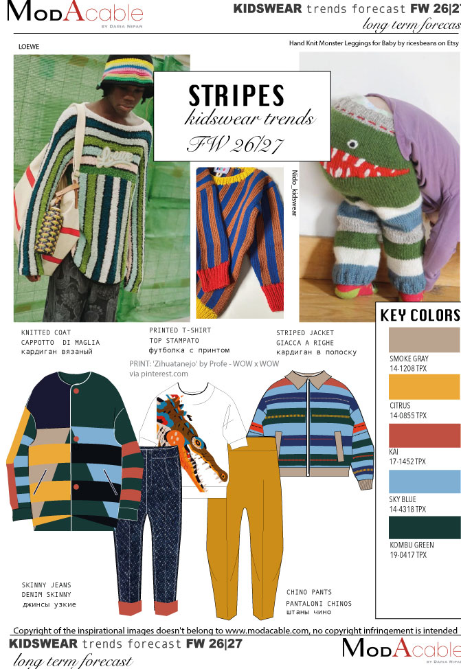 AI 26/27 tendenza moda bambino Stripes 