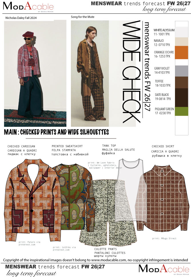 AI 26/27 tendenza moda uomo Wide check