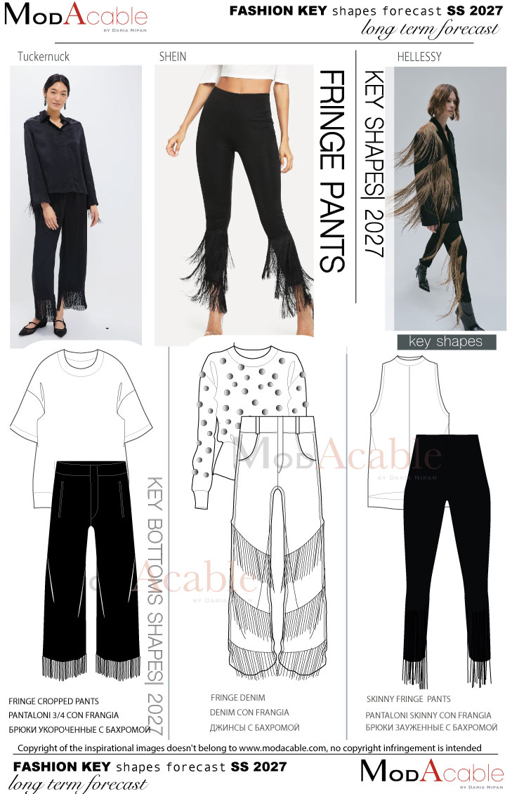 SS 27 bottom shape Fringe pants