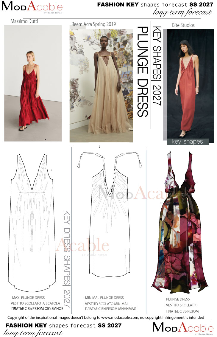 SS 27 fashion shape Plunge dress